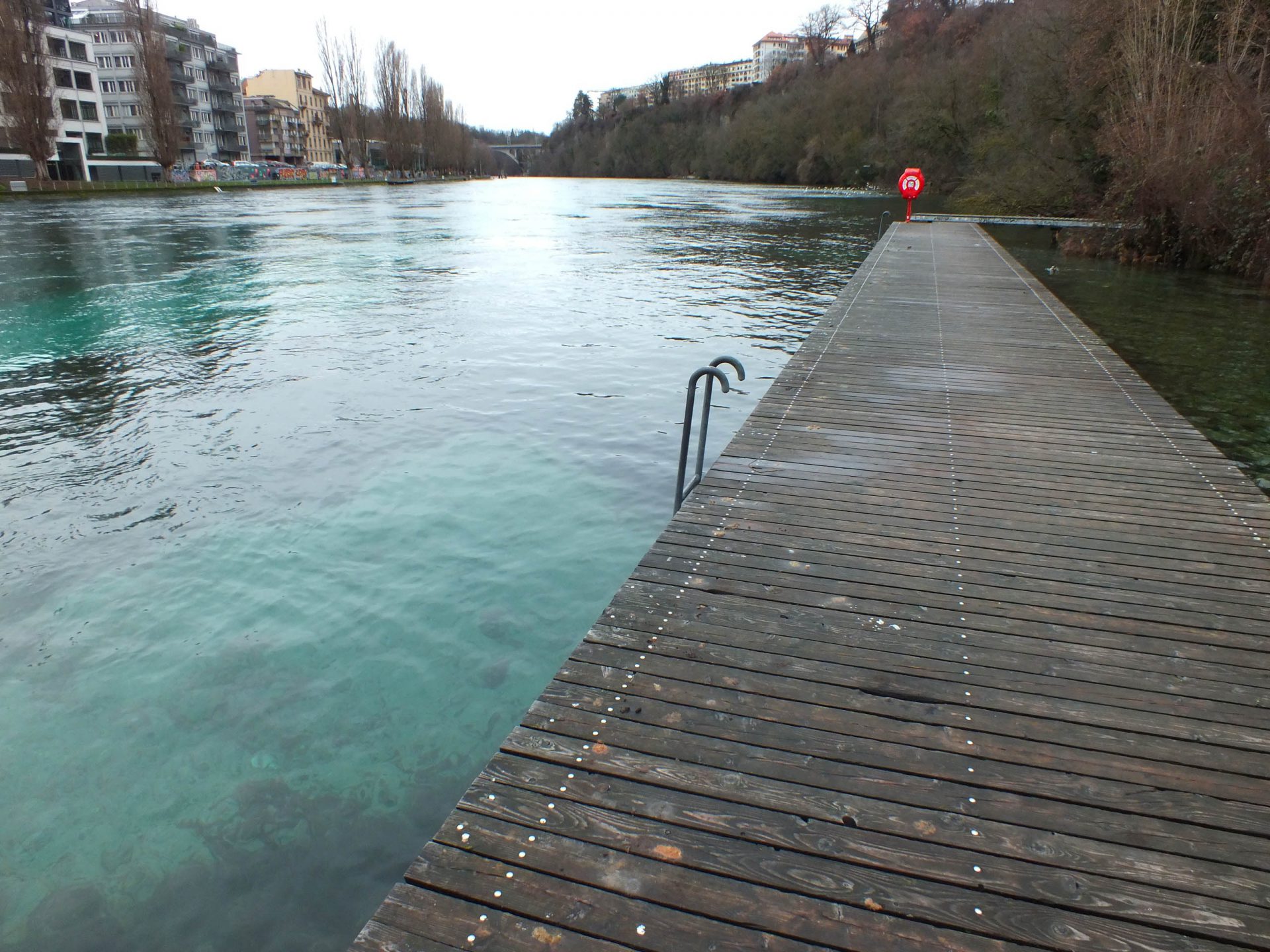 Plateforme de baignade à Jonction sur la rive droite projet le Fil du Rhône