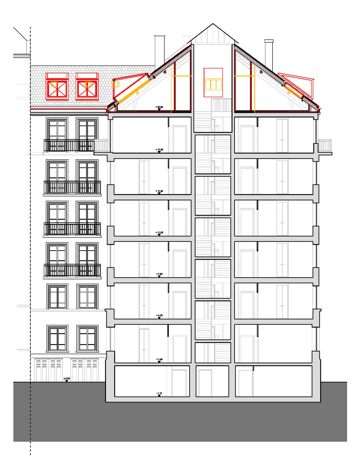 Plan du réaménagement des combles