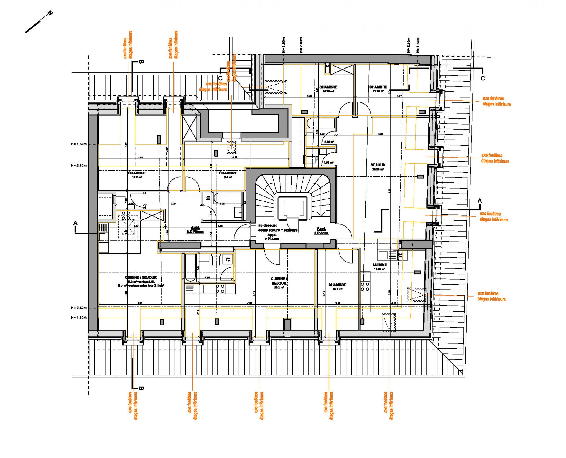 Plan du réaménagement des combles